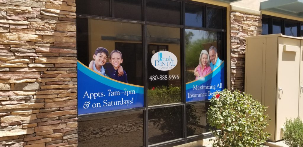 Window Graphics in Queen Creek AZ for Brush Dental!