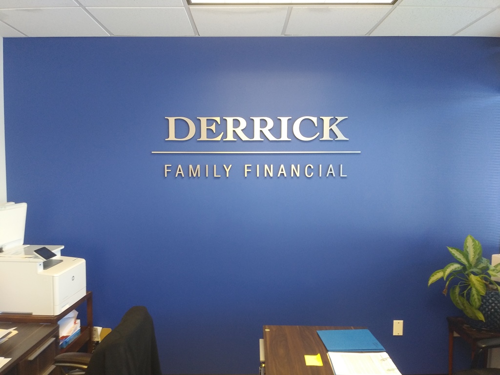 3D letter brushed silver laminate lobby sign in Gilbert AZ