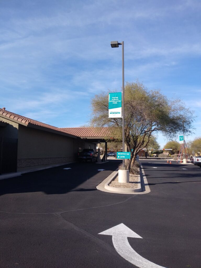 Drive Through Pole Banners for Banks in Gilbert and Phoenix AZ