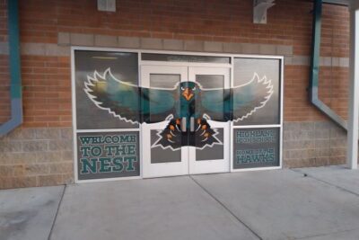 Perforated Window Wraps for School Entrance Doors in Gilbert AZ