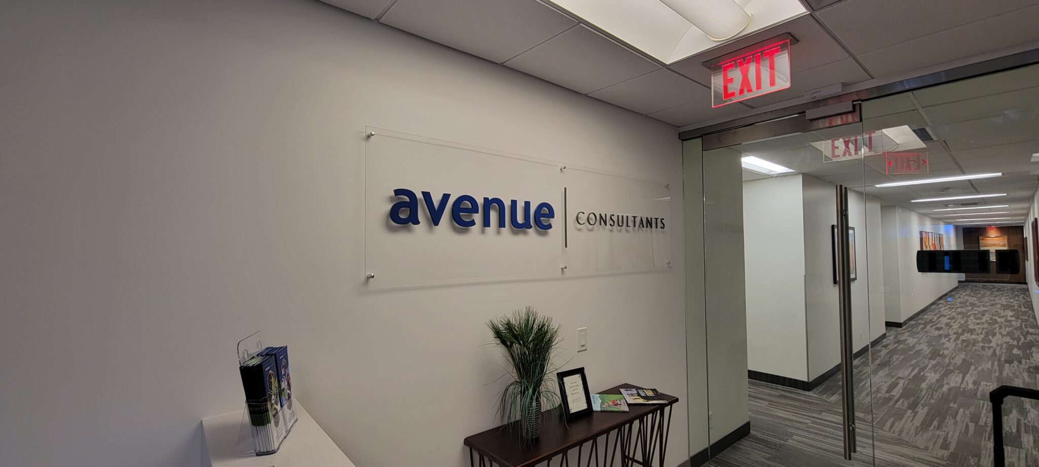 Custom Acrylic Dimensional Lobby Sign Greets Avenue Consultants ...