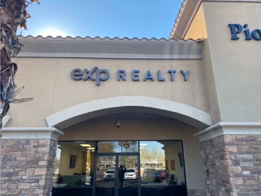 Halo Illuminated Building Sign Lights up the New eXp Realty Office
