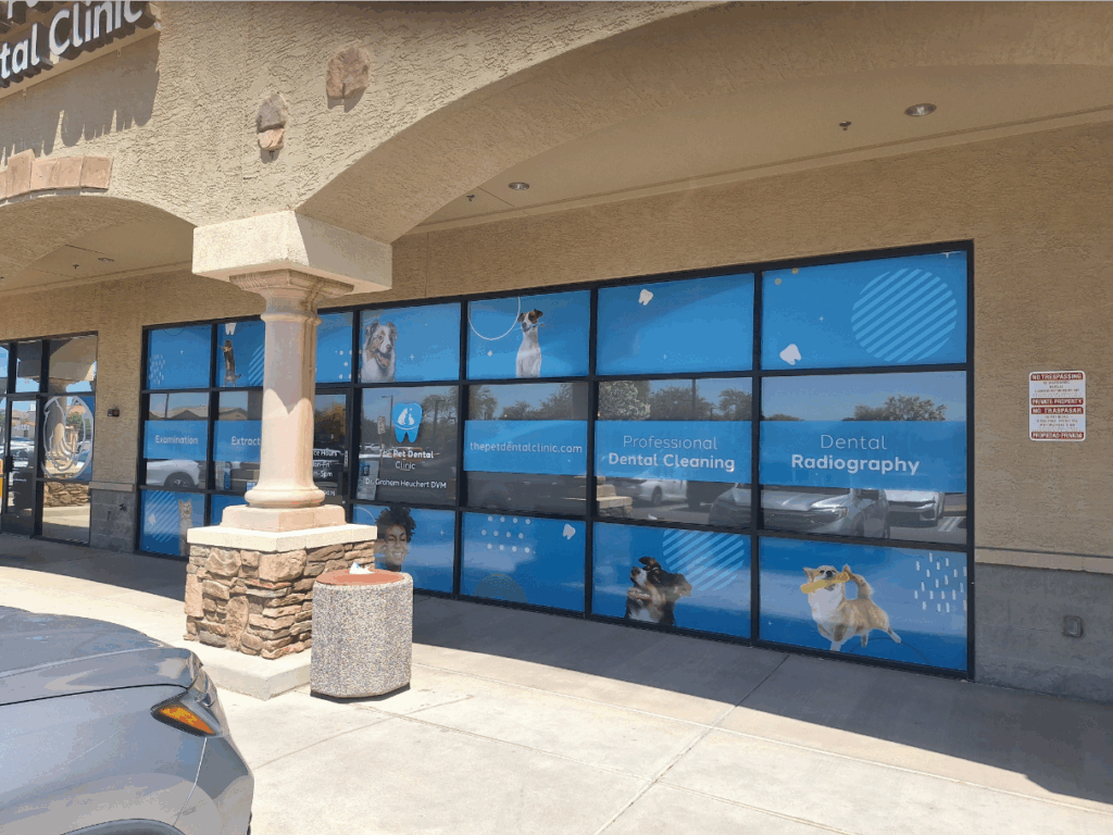 perforated vinyl window graphics in queen creek az