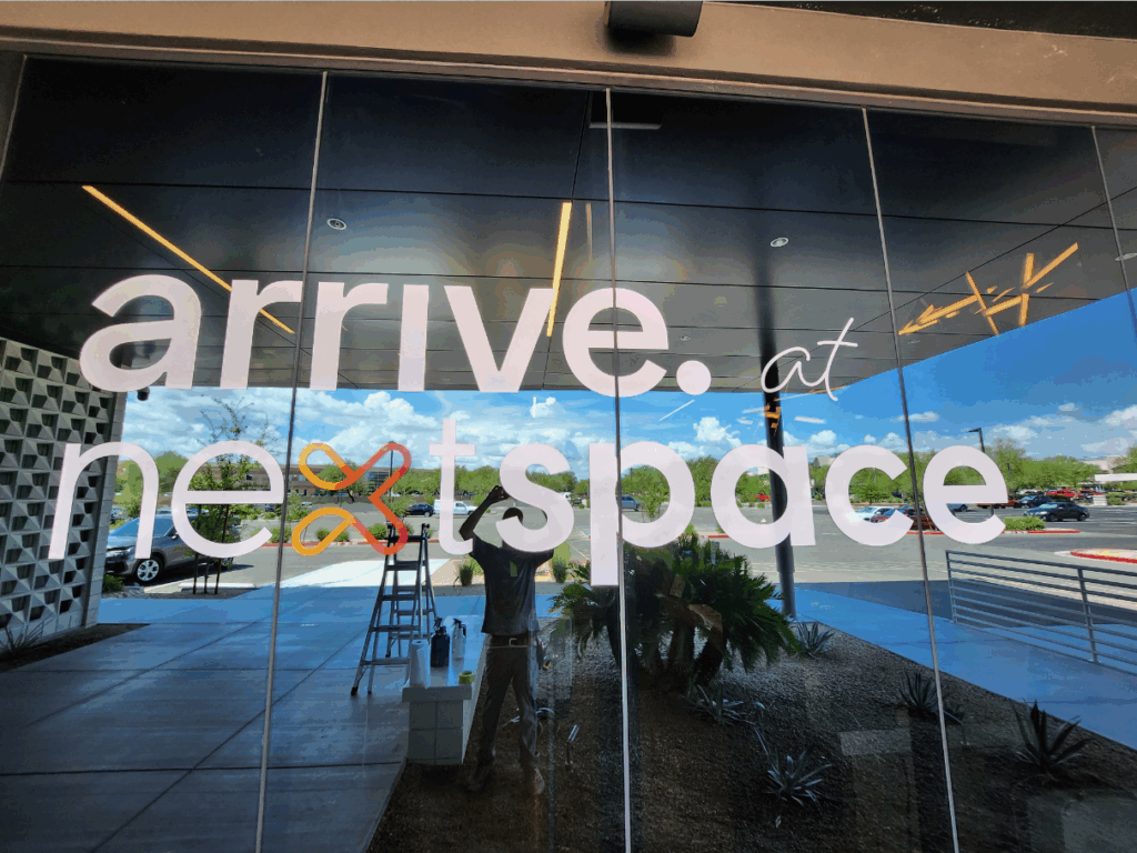 Brand Building With Entrance Vinyl Window Letters in Scottsdale, AZ