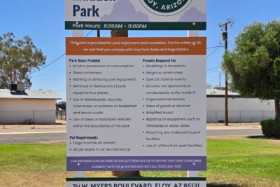 Post And Panel Park Signs In Eloy